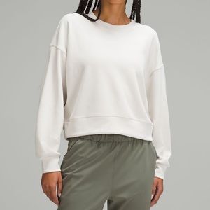 Lululemon Softstreme Perfectly Oversized Cropped Crew - White Opal - size 2